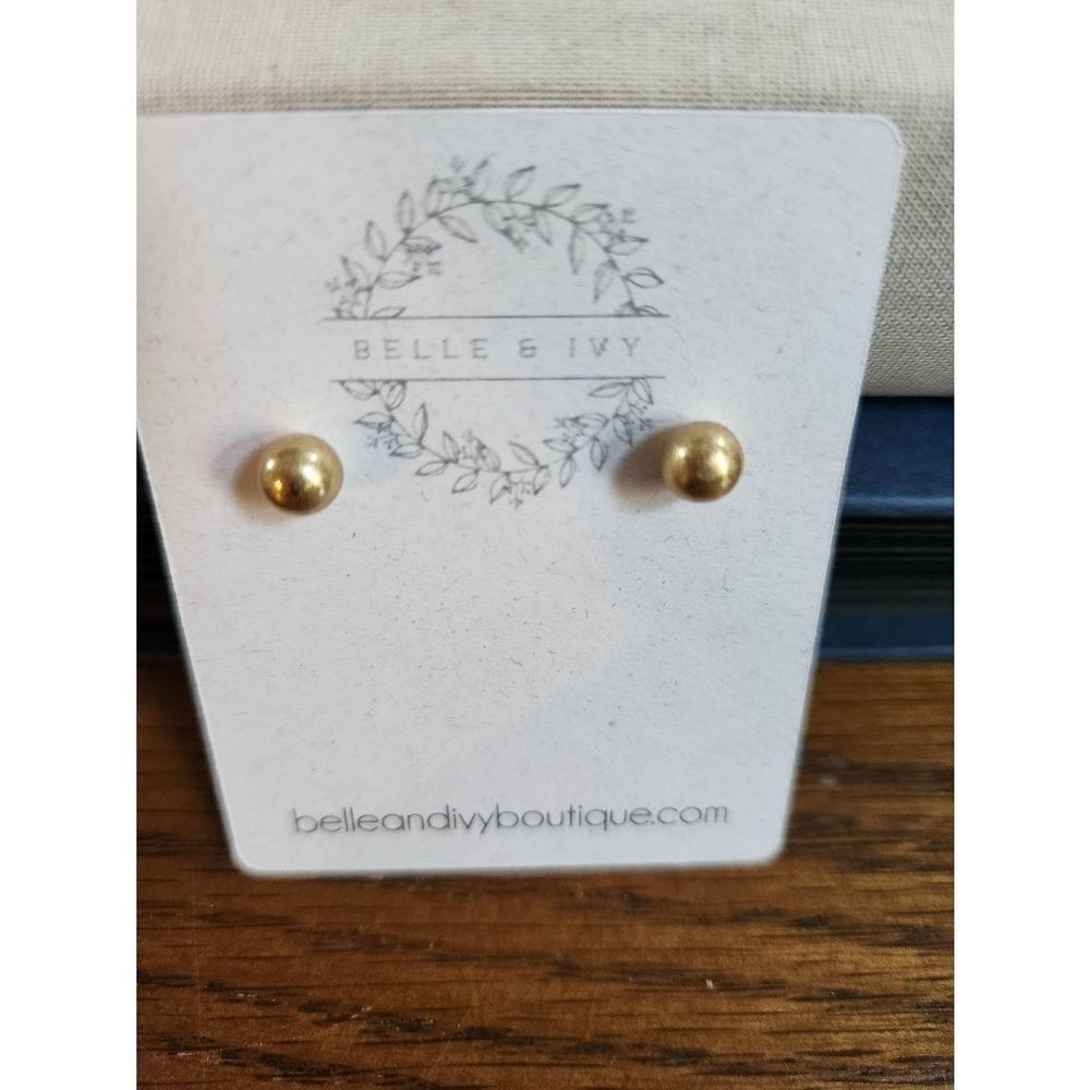 Petite Gold Ball Stud Earrings | Post Back